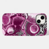 Hübsch Magenta Pink Digital Pour Malerei Case-Mate iPhone Hülle (Rückseite (Horizontal))