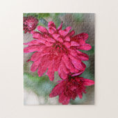 Hübsch Magenta Pink Mum Blume Puzzle (Vertikal)
