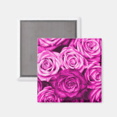 Hübsch Magenta Pink Roses Blume Bouquet Magnet (Vorderseite/Rückseite)