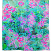 Hübsch Magenta und Royal Blue Garden Blume Duschvorhang (Vorderseite)