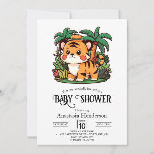 Hübsch Magical Tiger Digital Baby Dusche Einladung