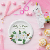 Hübsch Magnolia Bouquet Hochzeitspapierplatte Pappteller (Party)