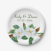 Hübsch Magnolia Bouquet Hochzeitspapierplatte Pappteller (Vorderseite)