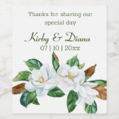 Hübsch Magnolia Bouquet Wedding Weinetikett (Einzelnes Label)