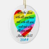 HÜBSCH MATTHEW 22:37 LIEBE HERZEN-DESIGN KERAMIK ORNAMENT (Rechts)
