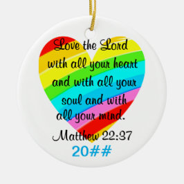 HÜBSCH MATTHEW 22:37 LIEBE HERZEN-DESIGN KERAMIK ORNAMENT
