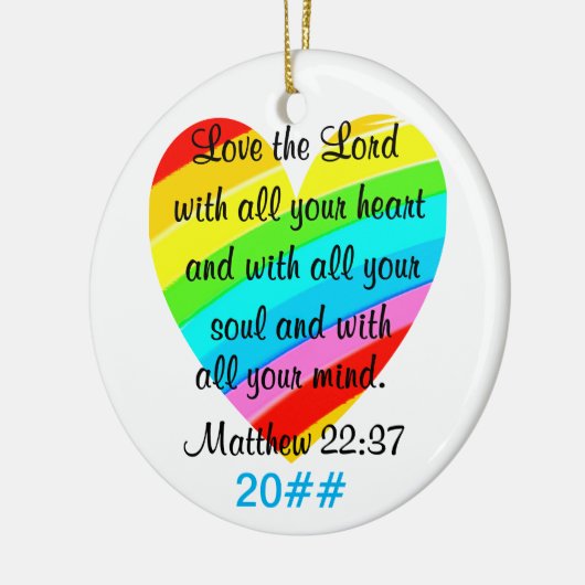HÜBSCH MATTHEW 22:37 LIEBE HERZEN-DESIGN KERAMIK ORNAMENT (Links)