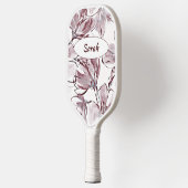 Hübsch Mauve Floral Watercolor Pickleball Schläger (Links)