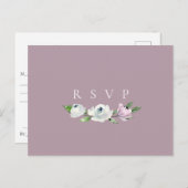 Hübsch Mauve Floral Wedding RSVP Song Request Einladungspostkarte (Vorne/Hinten)