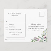 Hübsch Mauve Floral Wedding RSVP Song Request Einladungspostkarte (Rückseite)