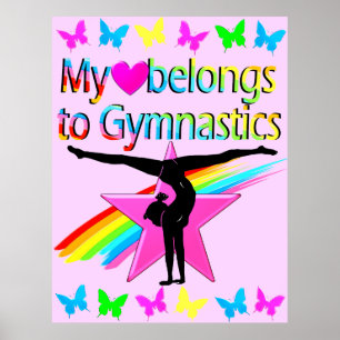 HÜBSCH MEIN HERZ GEHÖRT ZU GYMNASTIK RAINBOW POSTER