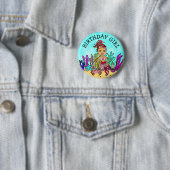 Hübsch Mermaid Birthday Girl Button (Beispiel)