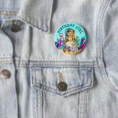 Hübsch Mermaid Birthday Girl Button (Beispiel)