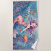 Hübsch Mermaid Custom Strandtuch (Vorderseite)