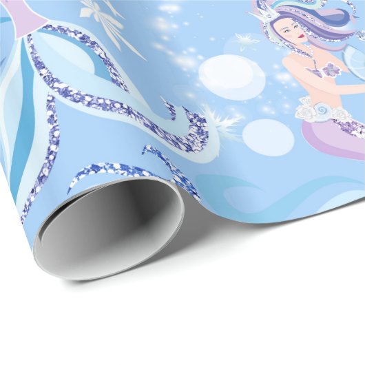 Hübsch Mermaid Glitzer Sparkle Geschenkpapier (Rolleneckpunkt)