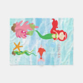 Hübsch Mermaid Personalisiert Fleece Baby Blanket (Vorderseite (Horizontal))