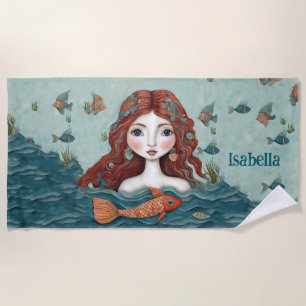 Hübsch Mermaid Personalisiert Strandtuch