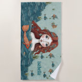 Hübsch Mermaid Personalisiert Strandtuch (Vorderseite)