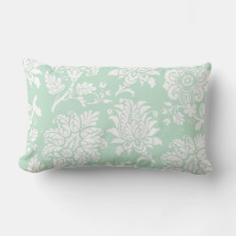 Hübsch Minze Green Damask Kissen