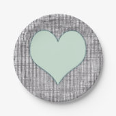 Hübsch Minze Grüner Herzgarten Pappteller (Vorderseite)