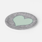 Hübsch Minze Grüner Herzgarten Pappteller (Schrägansicht)