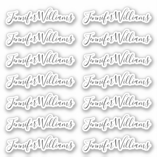 Hübsch + Modern Calligrafy Script Name Aufkleber (Vorderseite)