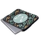 Hübsch Modern Floral Monogram Name + Initiale Laptopschutzhülle (Vorne Knopf)