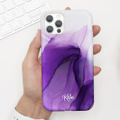 Hübsch Modern Lila Aquarellfarbe mit Name Case-Mate iPhone Hülle