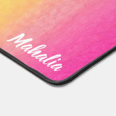 Hübsch Modern rosa Wasserfarbe Name Regenbogen Schreibtischunterlage (Ecke)