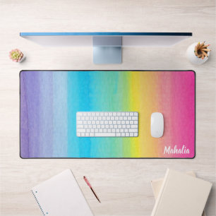 Hübsch Modern rosa Wasserfarbe Name Regenbogen Schreibtischunterlage
