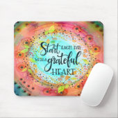 Hübsch Moderne Pastel florales Dankbares Herz Mousepad (Mit Mouse)