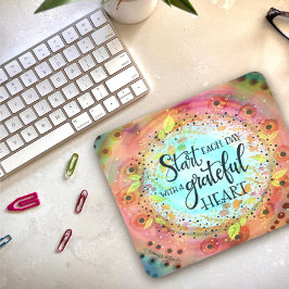 Hübsch Moderne Pastel florales Dankbares Herz Mousepad