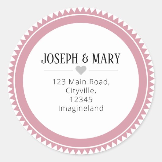 Hübsch Moderne Rücksendeadresse Runder Aufkleber (Vorderseite)