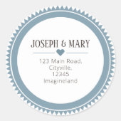 Hübsch Moderne Rücksendeadresse Runder Aufkleber (Vorderseite)