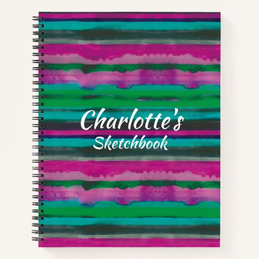 Hübsch Moderne Streifen Personalisiert Notizblock (Vorderseite)