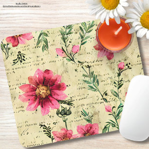 Hübsch moderne trendige rustikale Vintage Blumen Mousepad