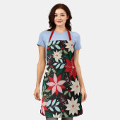 Hübsch Moderne Weihnachtsfeiertage Poinsettia Flor Schürze (Getragen)