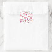 Hübsch-Moderner Blumengeburt Quadratischer Aufkleber (Tasche)