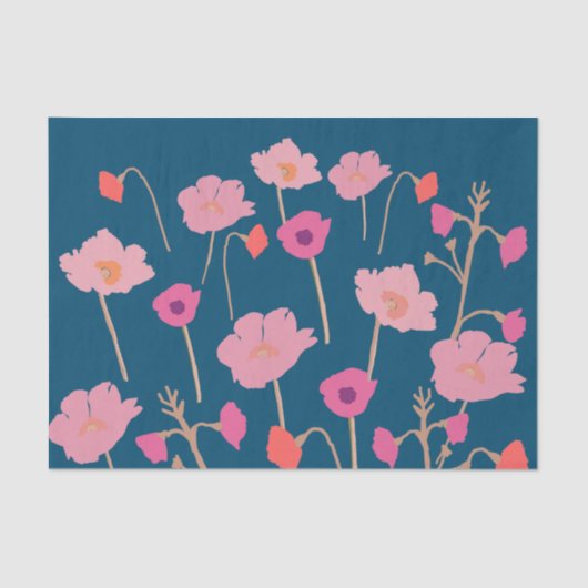Hübsch-Moderner Blumengeburt Seidenpapier (Vorderseite)