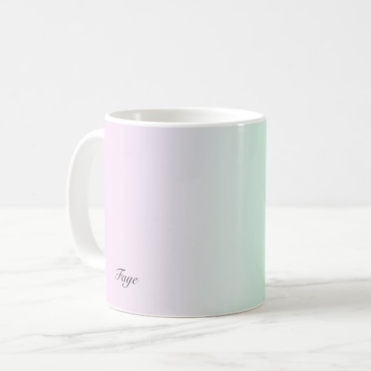 Hübsch Moderner Farbverlauf - Personalisierter Nam Kaffeetasse (Vorderseite Links)