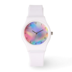 Hübsch Modernes Gefälle Aquarellfarbe Regenbogen H Armbanduhr