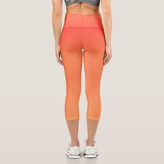 Hübsch Modernes orangefarbenes Gefälle Farbe Orang Capri Leggings (Rückseite)