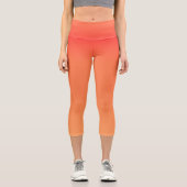 Hübsch Modernes orangefarbenes Gefälle Farbe Orang Capri Leggings (Vorderseite)