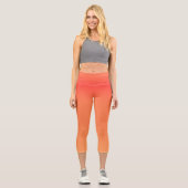 Hübsch Modernes orangefarbenes Gefälle Farbe Orang Capri Leggings (Vorderseite)