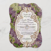 Hübsch Modernes Vintages Brautparty Lilac Floral Einladung (Vorne/Hinten)