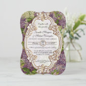 Hübsch Modernes Vintages Brautparty Lilac Floral Einladung (Stehend Vorderseite)