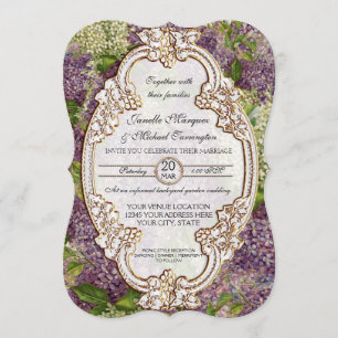 Hübsch Modernes Vintages Brautparty Lilac Floral Einladung