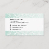 HÜBSCH MONOGRAM Moderne boho mandala-Muster Minze Visitenkarte (Rückseite)