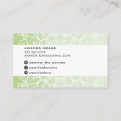 HÜBSCH MONOGRAM Modernes boho mandala Muster grün Visitenkarte (Rückseite)