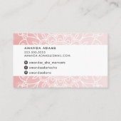 HÜBSCH MONOGRAM Modernes boho mandala-Muster rosa Visitenkarte (Rückseite)
